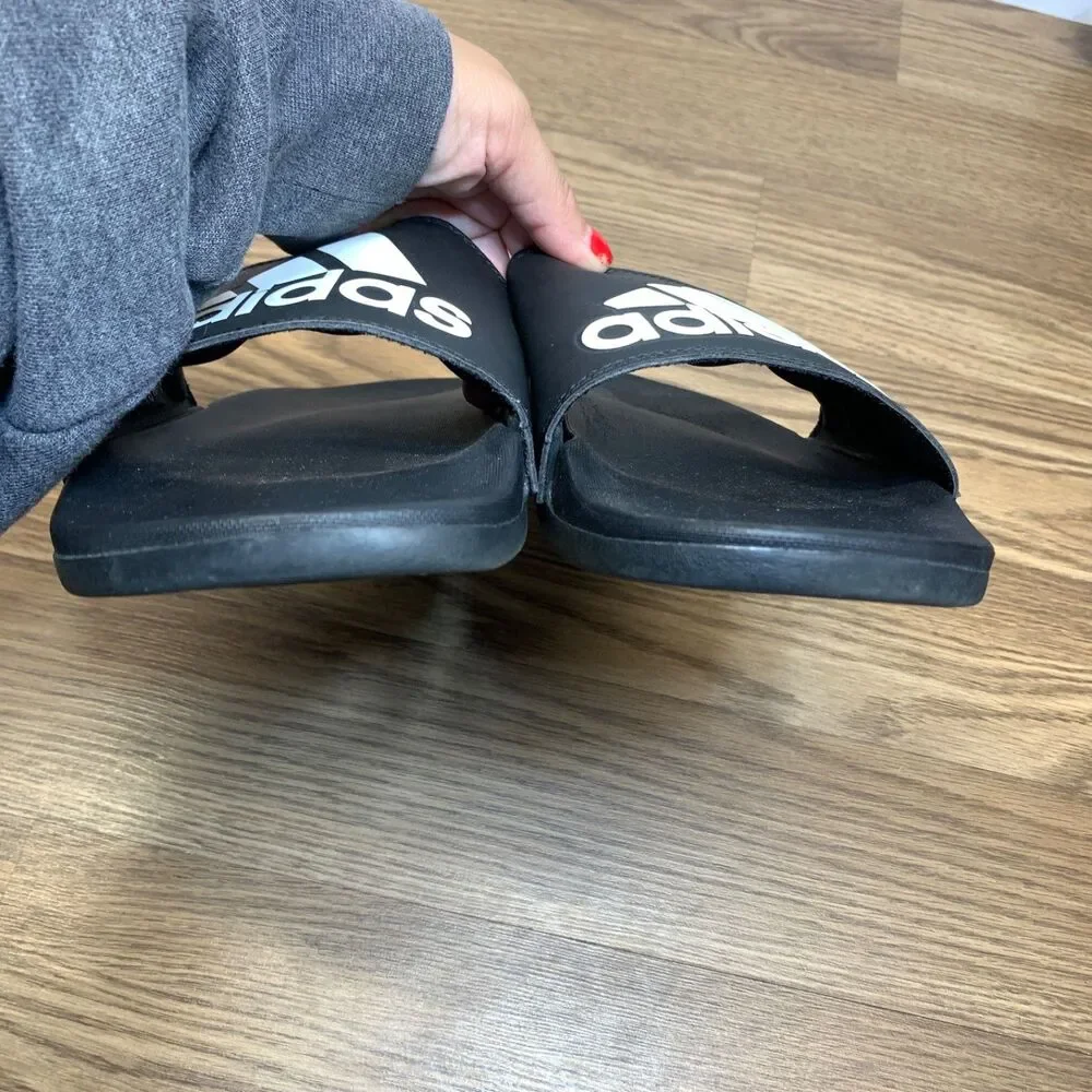 Adidas Adilette Comfort Slides Mens Size 11 Sandal Slippers GY1945 Black White‎